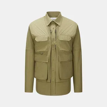 Firetrap Men's 3-in-1 Convertible DWR Full Zip Long Sleeve Overshirt