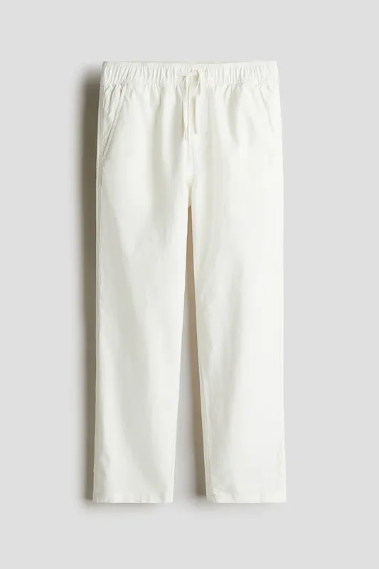 Linen-blend trousers