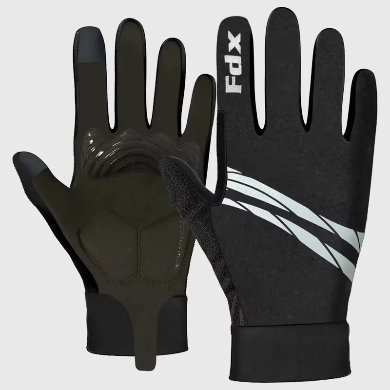 FDX Cyclone Full Finger Winter Cycling Gloves Gel Padded Touchscreen Fleece Lined