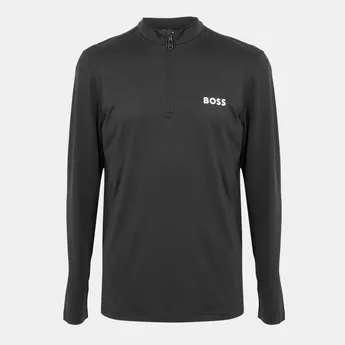 Boss Men's  Green 1/4 Zip Performance Tracksuit Top