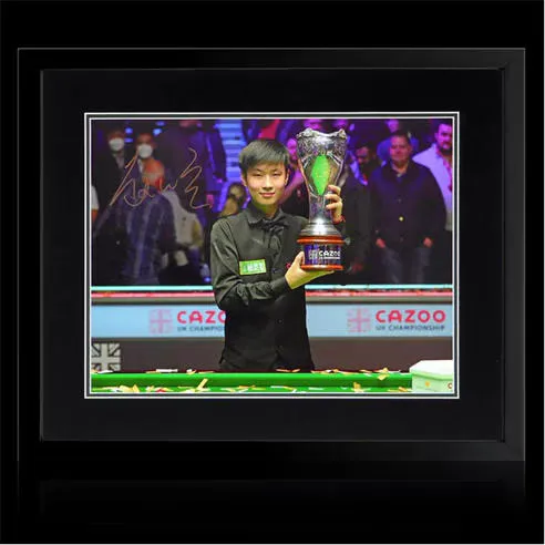The Fan Cave Zhao Xintong Signed Snooker Image Deluxe Mount