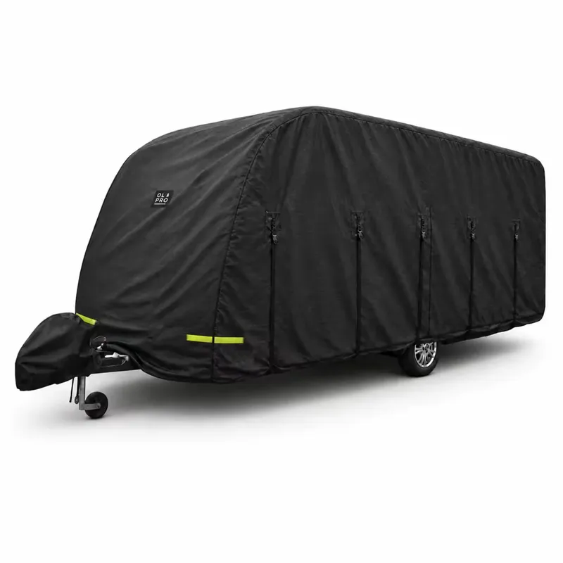 OLPRO OLPRO 23-25ft Breathable Waterproof 4Ply Caravan Cover Free Hitch Cover Black
