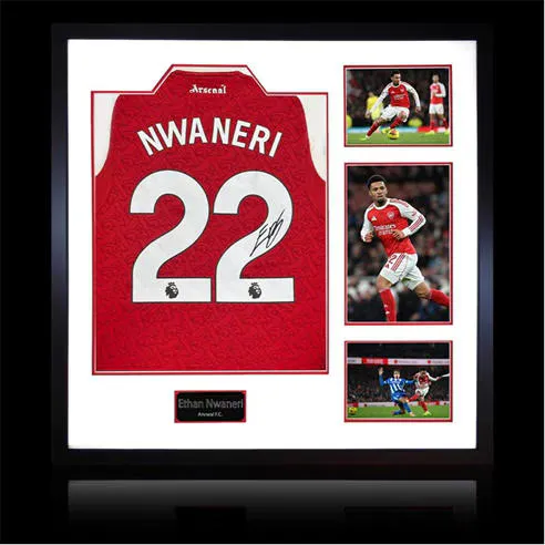 The Fan Cave Ethan Nwaneri Signed Arsenal 25/26 Shirt Frame