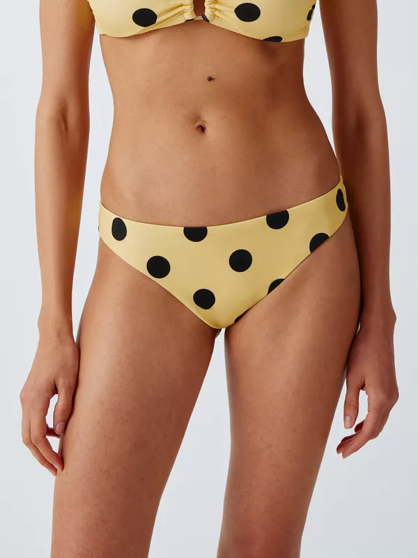 John Lewis Spot Smooth Bikini Bottoms, Yellow