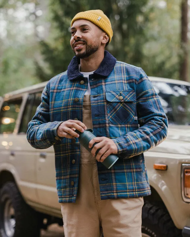 Passenger Clothing Falcon Cotton Jacket - Tidal Blue Check