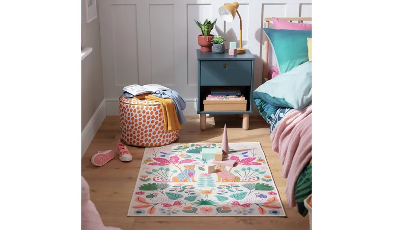 Habitat Kids Enchanted Print Natural Rug -80x110cm
