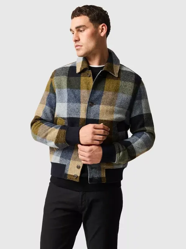 Rodd & Gunn Parrish Way Check Wool Blend Jacket, Ink