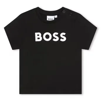 Boss Kids' Large Logo Cotton Short Sleeve T-Shirt