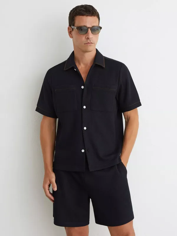 Reiss Weaver Regular Fit Shirt, Navy