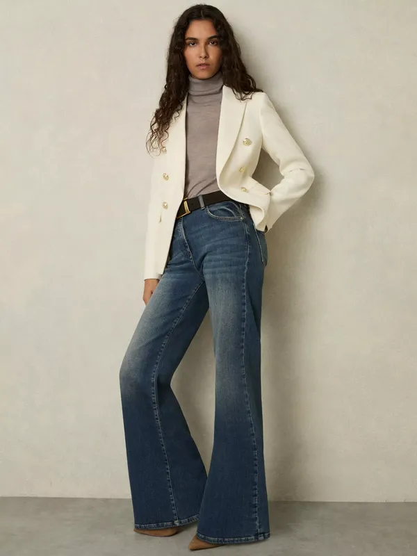 Reiss Petite Tally Double Breasted Jacket, White