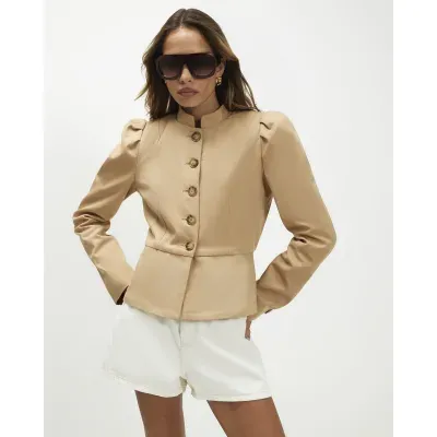 Brown Stand up Collar Drummer Jacket