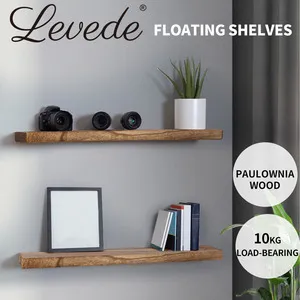 2PC Wall Mounted Floating Shelves Wooden Display Storage 23.5IN