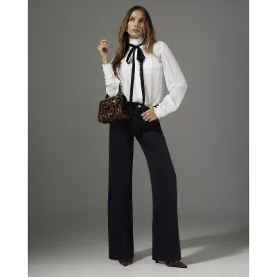 Black High Waisted Relaxed Flare Jeans