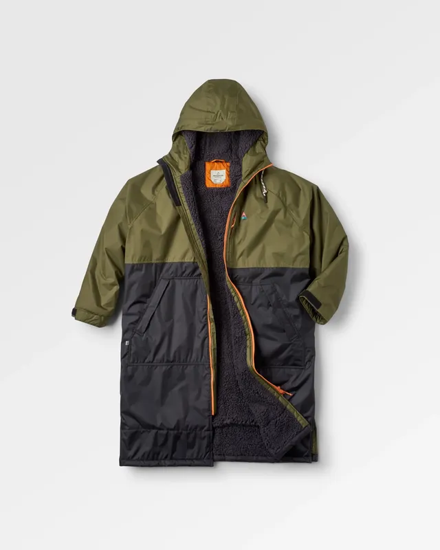 Passenger Clothing Waves Sherpa Lined Changing Robe - Black/Khaki
