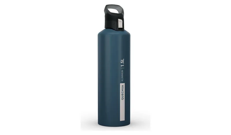 Decathlon Aluminium Flask With Quick Release Cap - Blue