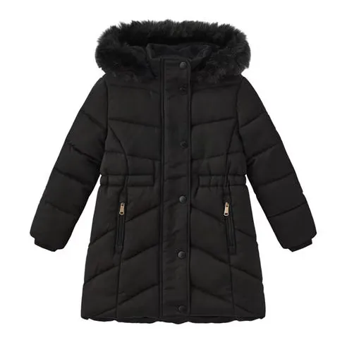 Firetrap Kids Faux Fur Trim Long Sleeve Short Puffer Jacket