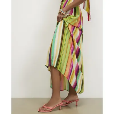 Pink Knotted Toe Thong Heeled Sandals