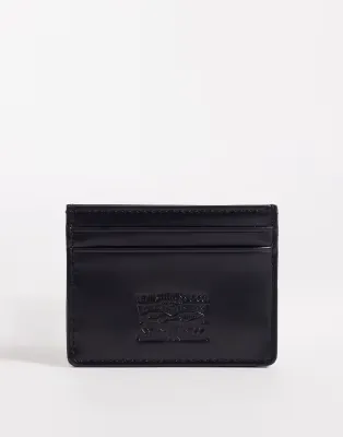 leather card holder in black
