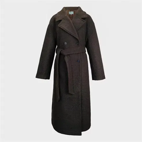 Jack Wills Women's Duster Calf Length Long Sleeve Lapel Collar Button Overcoat