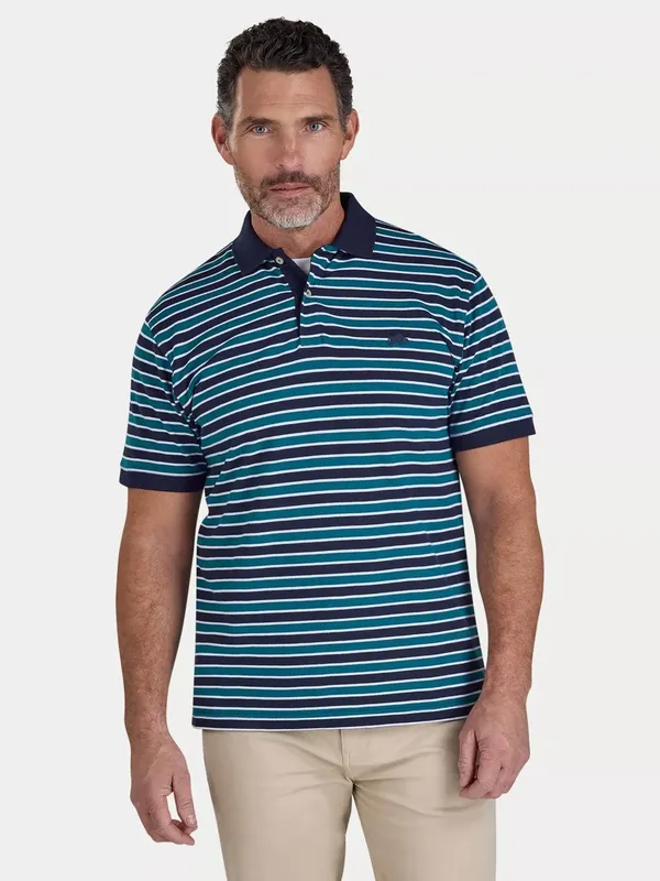 Raging Bull Triple Stripe Polo Shirt, Navy/Multi