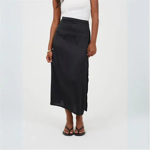 Brave Soul Womens Satin Plain Maxi Skirt
