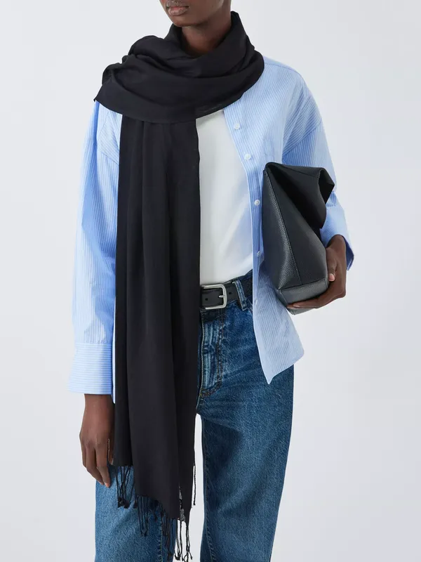 John Lewis Wool Blend Fringe Scarf