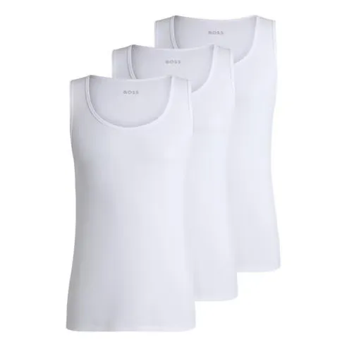 Boss Men's Classic Ribbed Tank Top 3-Pack Cotton Construction