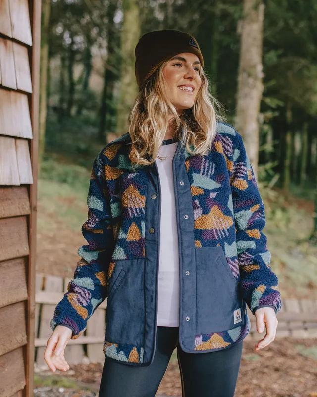 Passenger Clothing Clover Sherpa Fleece - Deep Blue Camo Pattern