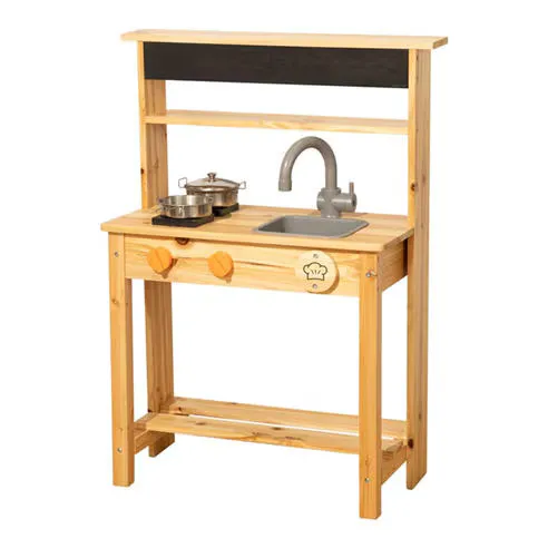 Tooky Toy Wooden Mud Kitchen with Chalkboard
