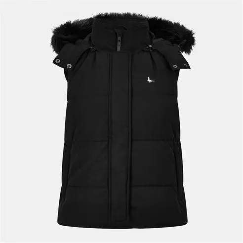 Jack Wills Women's Willow Heritage Waterproof Detachable Hood Puffer Gilet