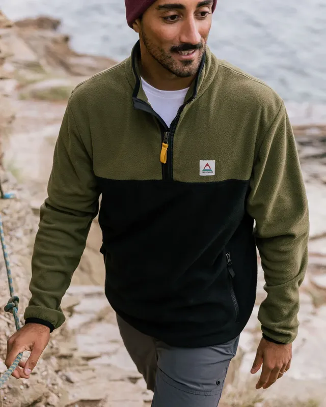 Passenger Clothing Set Off Polar 1/4 Zip Fleece - Khaki