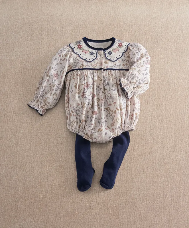 Mamas & Papas Floral Romper & Tights