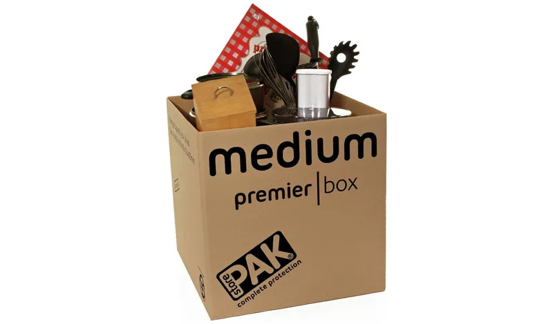 StorePAK HD Medium Folded Cardboard Storage Boxes- Set of 5