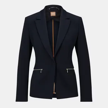 Boss Women's Jeneta Hook Fastening Long Sleeve Slim Fit Blazer