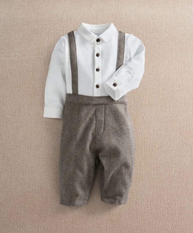 Mamas & Papas Herringbone Mock Romper
