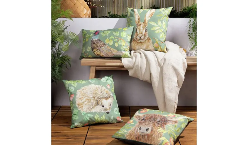 Evans Lichfield Cow Multi Outdoor Cushion