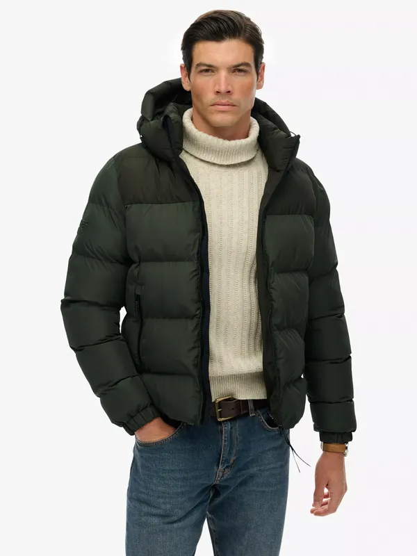 Superdry Colour Block Hooded Puffer Jacket