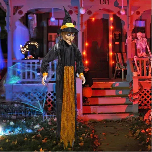 LIFE IDEAS 170cm Glowing Hanging Witch 64