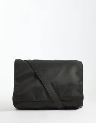 nylon crossbody bag in brown