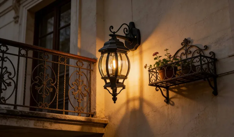 Pumpkin 8 Sided Black Outdoor LED Wall Lantern