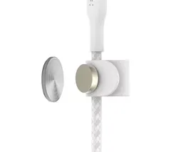 BELKIN Braided Lightning to USB-A Cable w/ magnetic cable strap - 1 m, White