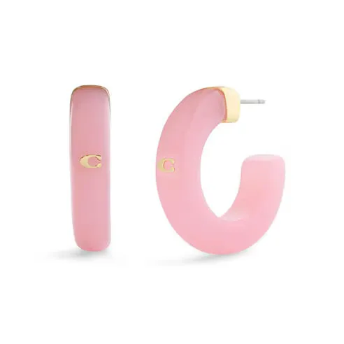 COACH Signature C Resin Hoop Earrings