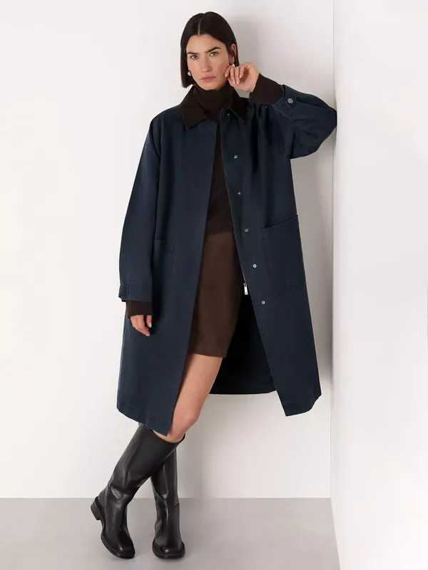Whistles Gabriella Waxed Long Coat