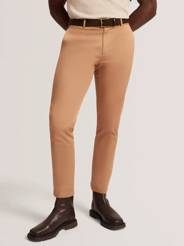 Ted Baker Howeton Straight Cotton Blend Chinos, Tan